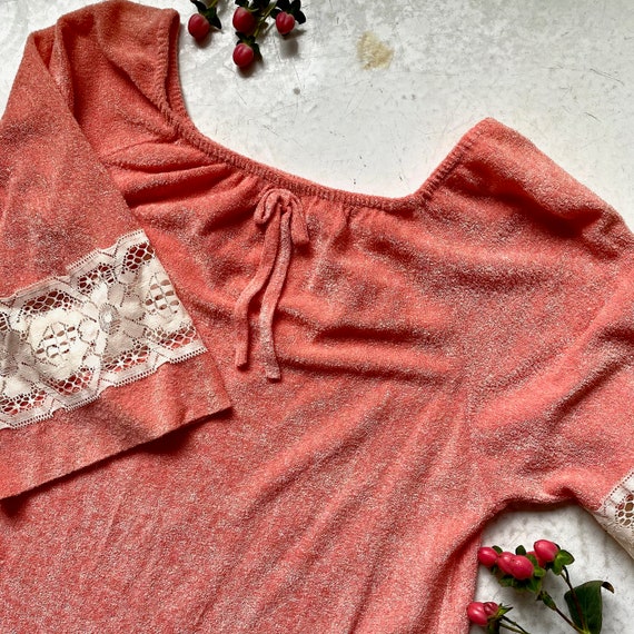 Coral Terry Nightgown // Vintage 60s Loungewear