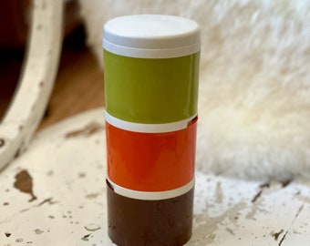 70s Tupperware Stacking Spice Canisters: Mid Century Modern Set of 3