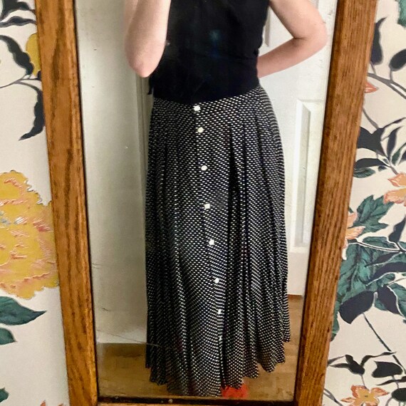 Polka Dot Pendleton Skirt // Button Front // Midi… - image 1