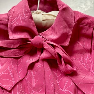 Pink Blouse // Vintage 80s // Retro Top // Secretary Blouse // Pink Top // Size Small