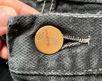 Vintage Wrangler-jeans uit de jaren 90: zwarte rechte pijp met hoge taille