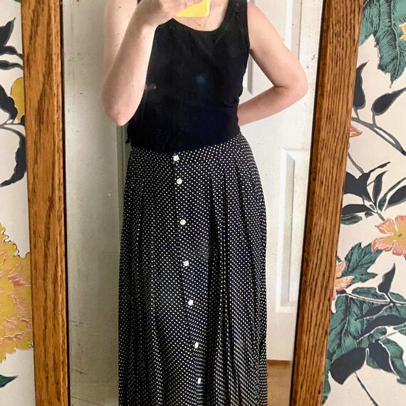 Polka Dot Pendleton Skirt // Button Front // Midi… - image 8