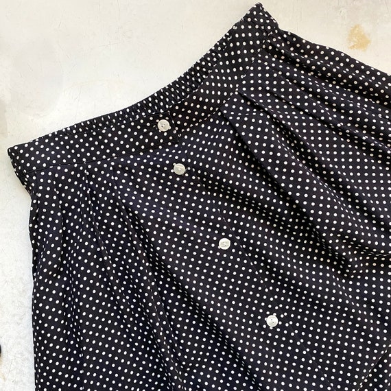 Polka Dot Pendleton Skirt // Button Front // Midi… - image 2