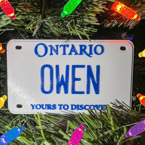 Plaque d’immatriculation de l’Ontario Ornement d’arbre de Noël