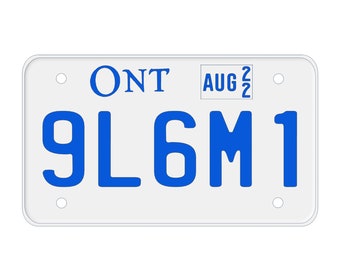 Réplique des plaques d'immatriculation de moto de l'Ontario