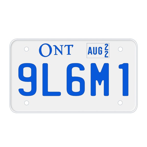 Replica Ontario Motorcycle License Plates