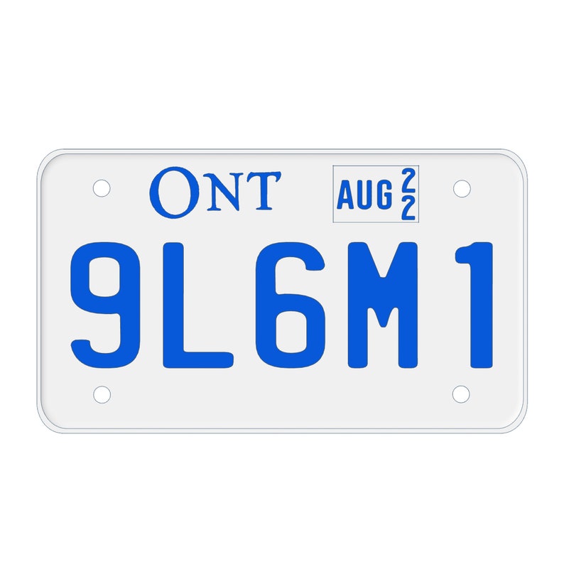 Replica Ontario Motorcycle License Plates image 1