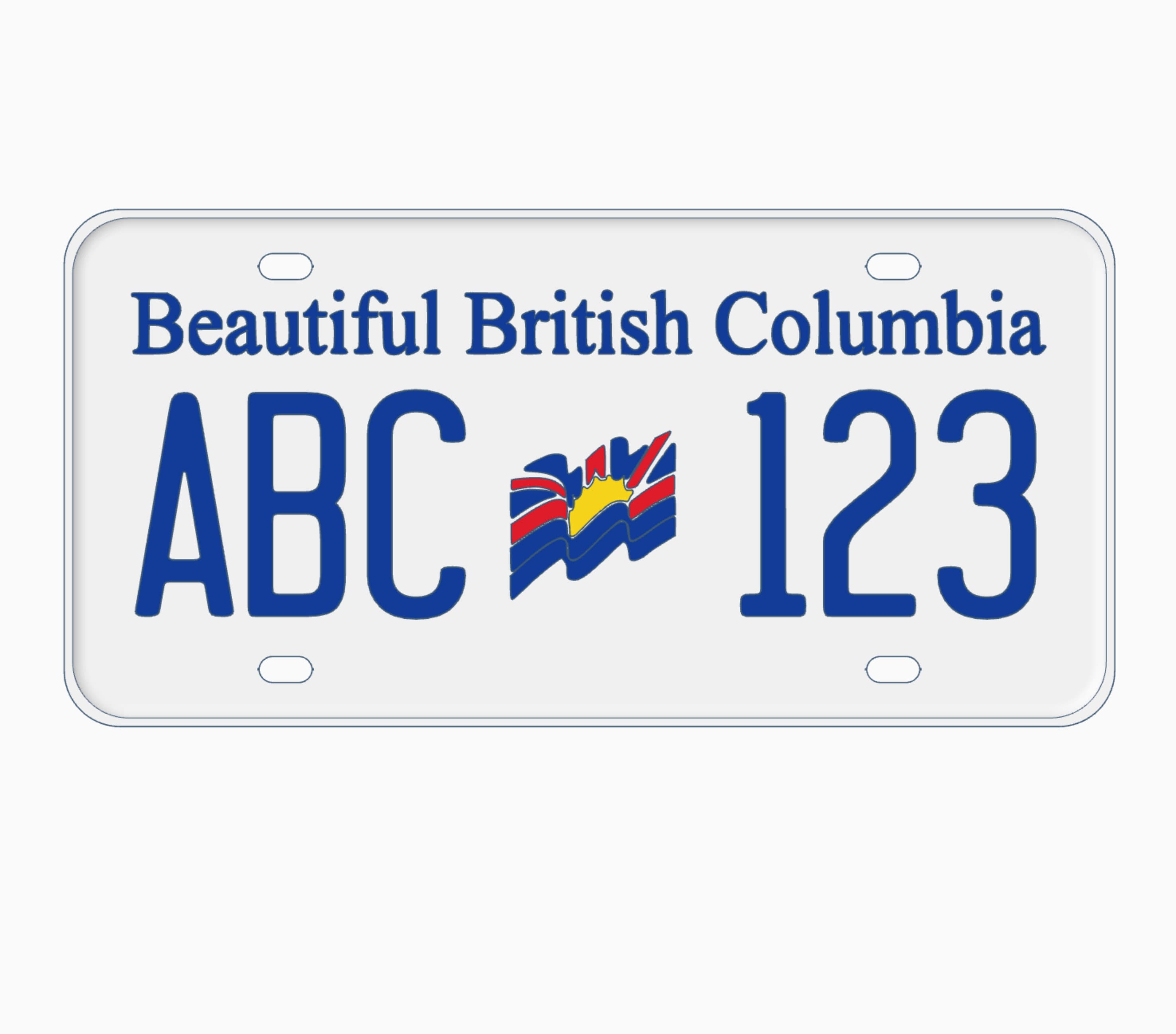 Replica British Columbia License Plates