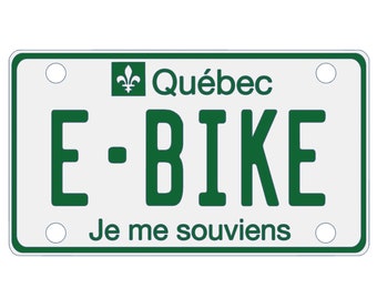 Quebec E-Bike License Plates