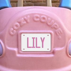 Custom Little Tikes Cozy Coupe License Plate - Any Name, Any Colours