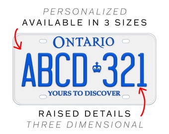 Personalized Replica Ontario License Plates - Embossed, Ultra Realistic