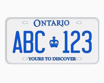 Replica Ontario License Plates