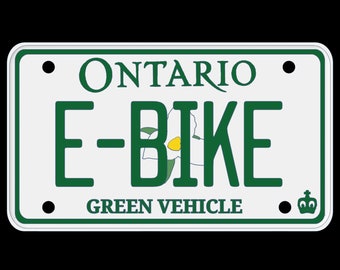Plaques d'immatriculation des vélos électriques pour véhicules écologiques de l'Ontario