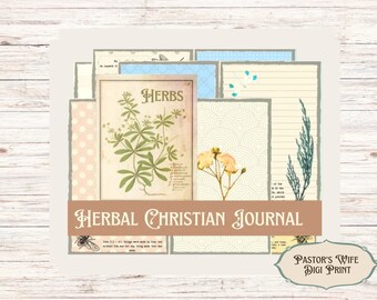 Kit de diario cristiano herbal: Páginas botánicas de la KJV (digital)