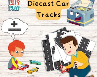 Pistas de papel para coches de juguete: Pistas de carreras imprimibles para armar (Descarga digital)