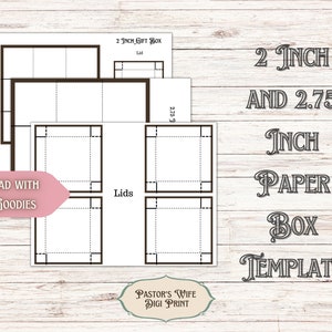 2 Inch and 2.75 Inch Paper Box Template, Paper Box Template, Box ...