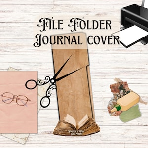 Antique File Folder Journal Cover, File Folder Cover, Journal Cover, Vintage File Folder, Digital Vintage File Folder, Junk Journal Making