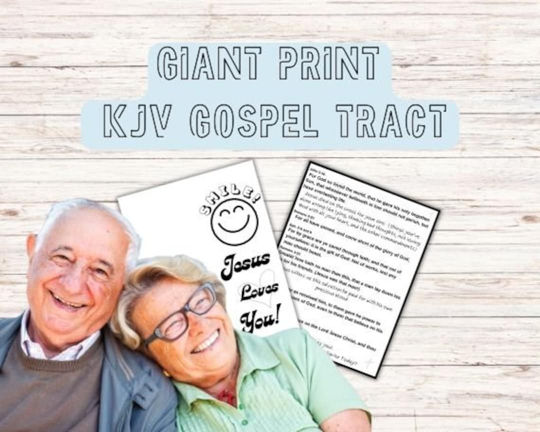 Giant Print Tract, KJV, Nursing Home Tracts, Printable Giant Tracts, Vision Impaired Tracts ...