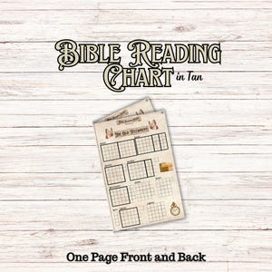 Tan Bible Reading Tracker: Printable Bible Chart (Digital Download)