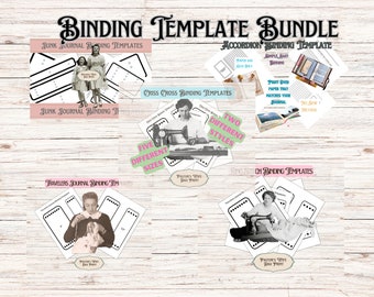 Binding Template Bundle, Binding Templates, Digital Binding Templates, Journal Binding Templates, Junk Journal Tools
