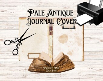 Portada de diario antigua: beige y canela, imprimible (descarga digital)