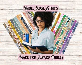 Colorful Bible Edge Strips: Decorative Washi Tape (Digital Download)