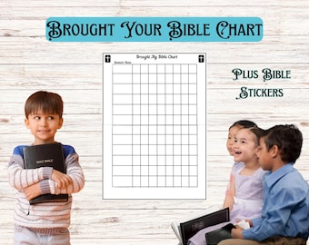 Bible Chart, Brought My Bible Chart, Printable Bible Chart, Instant Download, Digital Bible Chart, Sunday School Charts