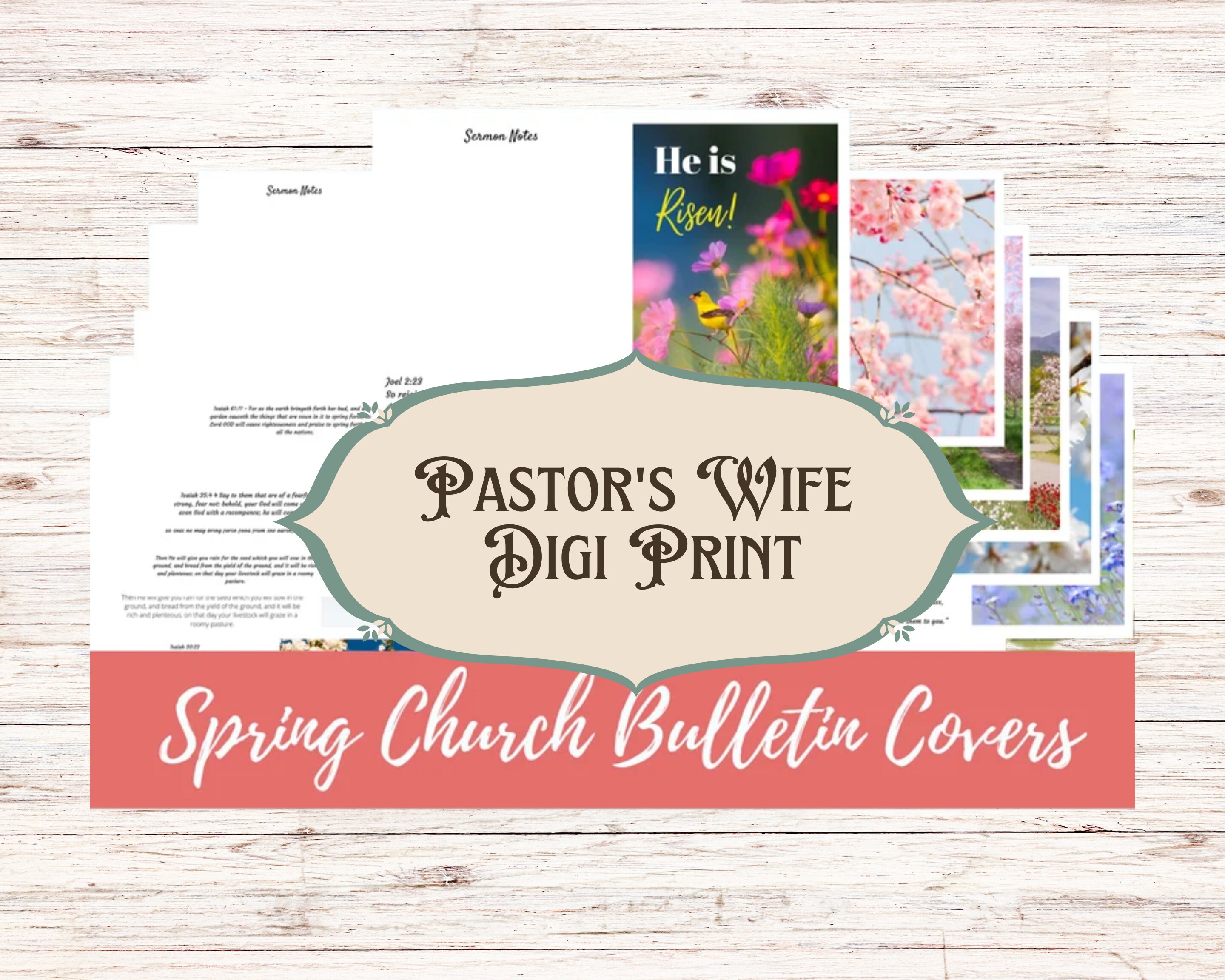 Church Bulletins, Digital Spring Bulletin Covers, Printable Bulletin