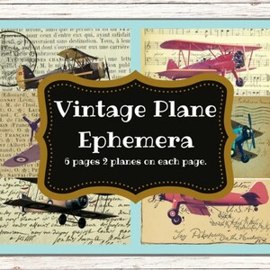 Vintage Flugzeug Ephemera Digital Printable Sofort Download