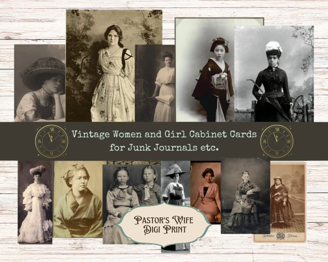 Vintage Women & Girls Cabinet Cards: Ephemera Photos (digital Download ...