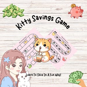 Kitty Savings Game: Printable Cat Savings Tracker (Digital Download)