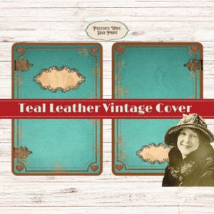 Teal Vintage Book Cover: Printable Journal Cover (Instant Download)