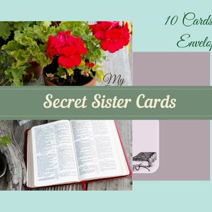 Secret Sister Cards, Secret Sister, Digital Secret Sister Cards, Instant Download, Greeting ...