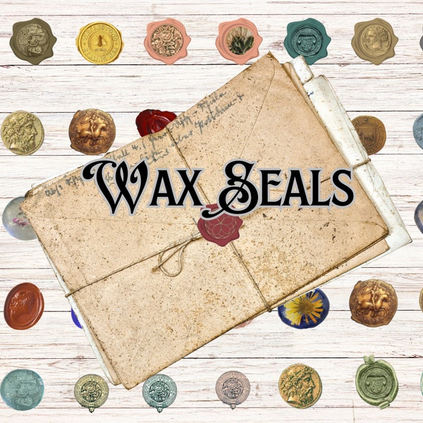 Wax Seal Stickers, Wax Seals, Transparent Wax Seal Stickers, Premade Wax Seals, Digital Wax Seals, Junk Journals, Card Making