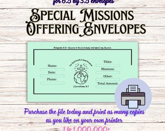 Sobres para ofrendas para misiones especiales: Donaciones a la iglesia (Sobres digitales)