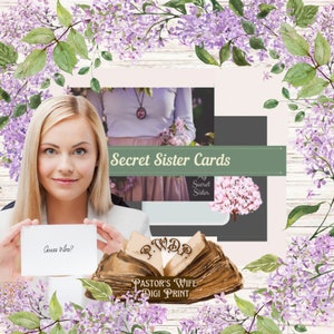 Cartes soeur secrète, soeur secrète, cartes soeur secrète numérique, téléchargement immédiat, cartes de voeux, cartes de voeux numériques, cartes imprimables