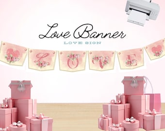 Pink Love Banner: Printable Party Decor (Digital Download)