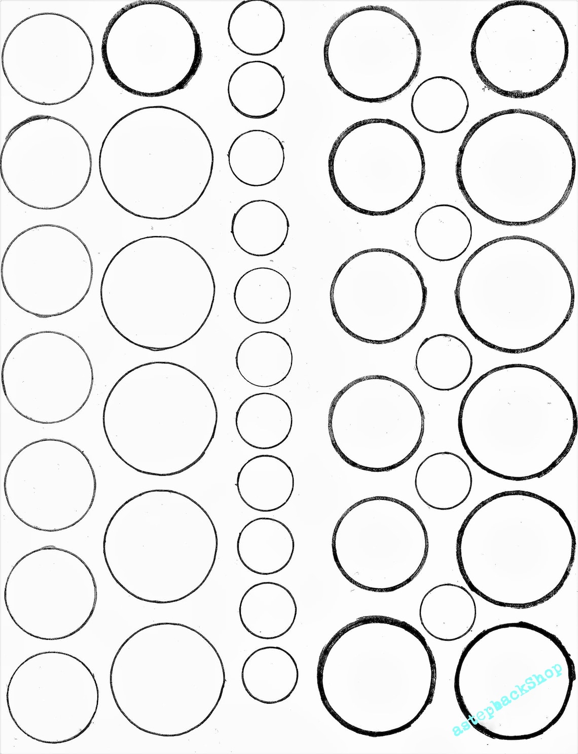 3 Sizes Of Circles Template 1.5 Inches 1.25 Inches or .75 of | Etsy