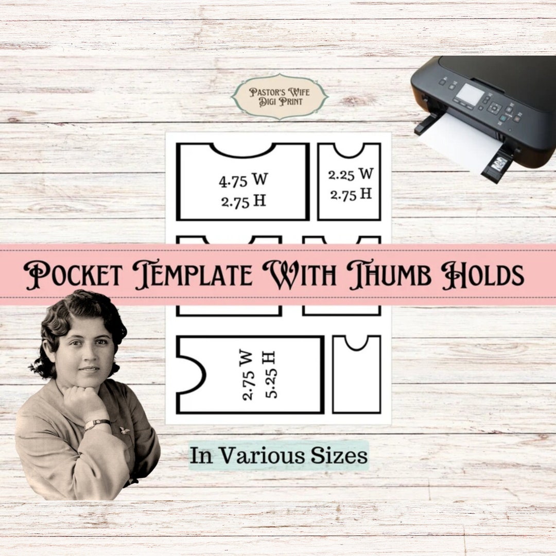 Junk Journal Pocket, Junk Journal Pocket With Thumbholds, Digital ...