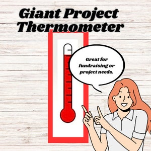 Thermometer Goal Tracker Poster: Fundraising Chart (Digital Printable)