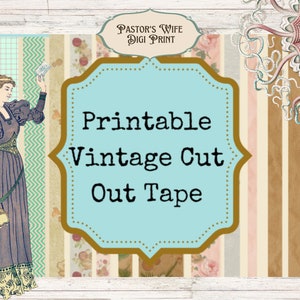 Printable Vintage Tape and Washi, Digital Instant Download, Vintage Washi, Vintage Tape, Digital Washi, Digital Tape,