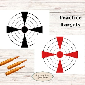 Practice Targets, Bullseyes, Paper Targets, Paper Bullseyes, Target Sheet, Gift For Him, Target Practice, Shooting Target, Download