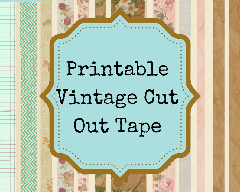 Printable Vintage Tape and Washi, Digital Instant Download, Vintage ...