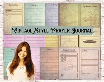 Diario de oración estilo vintage: Biblia RV (descarga instantánea)