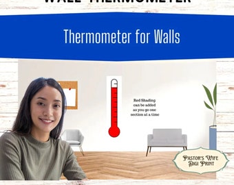 Thermometer Wall Poster, Thermometer Digital Printable, Digital Thermometer, Thermometer Tracker, Goal Chart, Goal Poster, Wall Thermometer