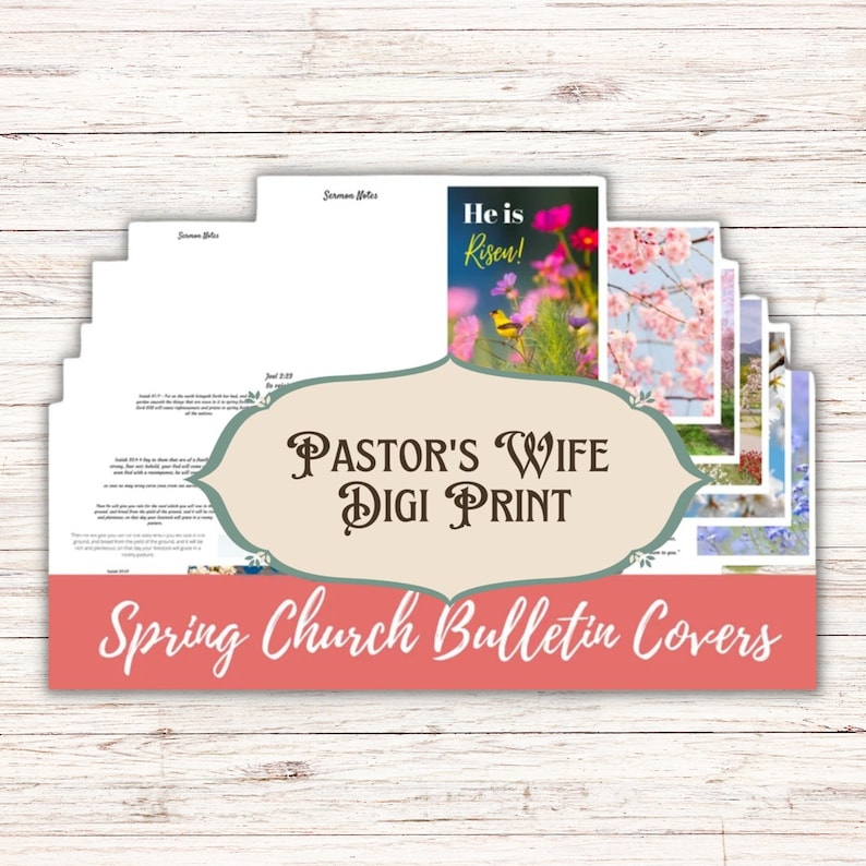 Church Bulletins, Digital Spring Bulletin Covers, Printable Bulletin ...
