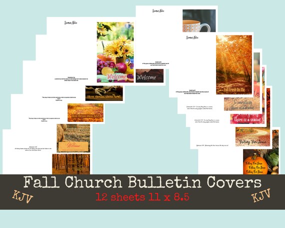 Fall Church Bulletin Covers Digital Instant Download Harvest - Etsy