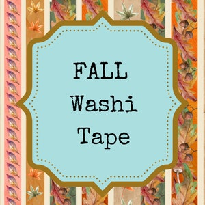 Fall Washi Tape, Digital Washi,  Printable Washi, Instant Download