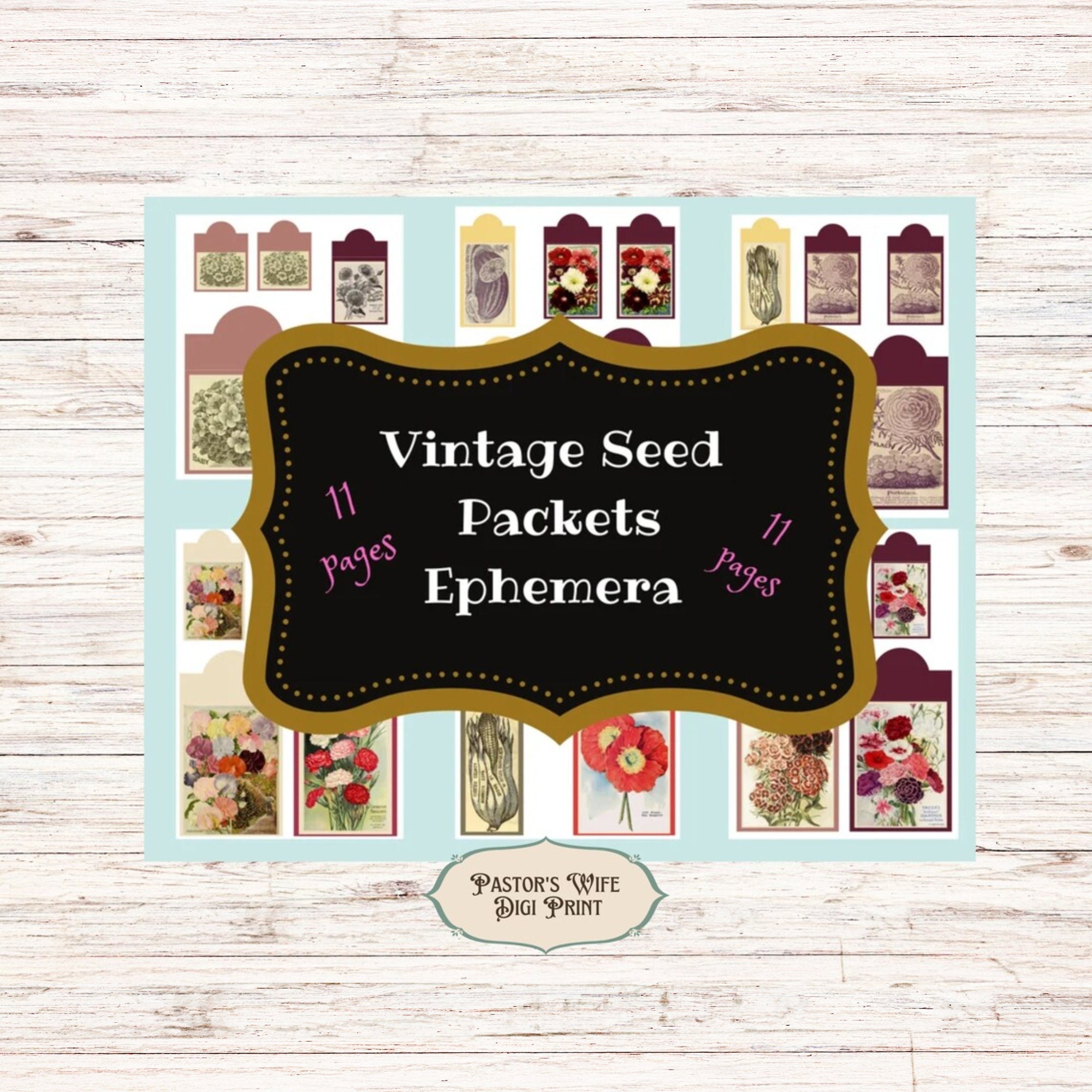 Vintage Seed Packets, Digital Printable, Instant Download, Junk Journal Insert - Etsy
