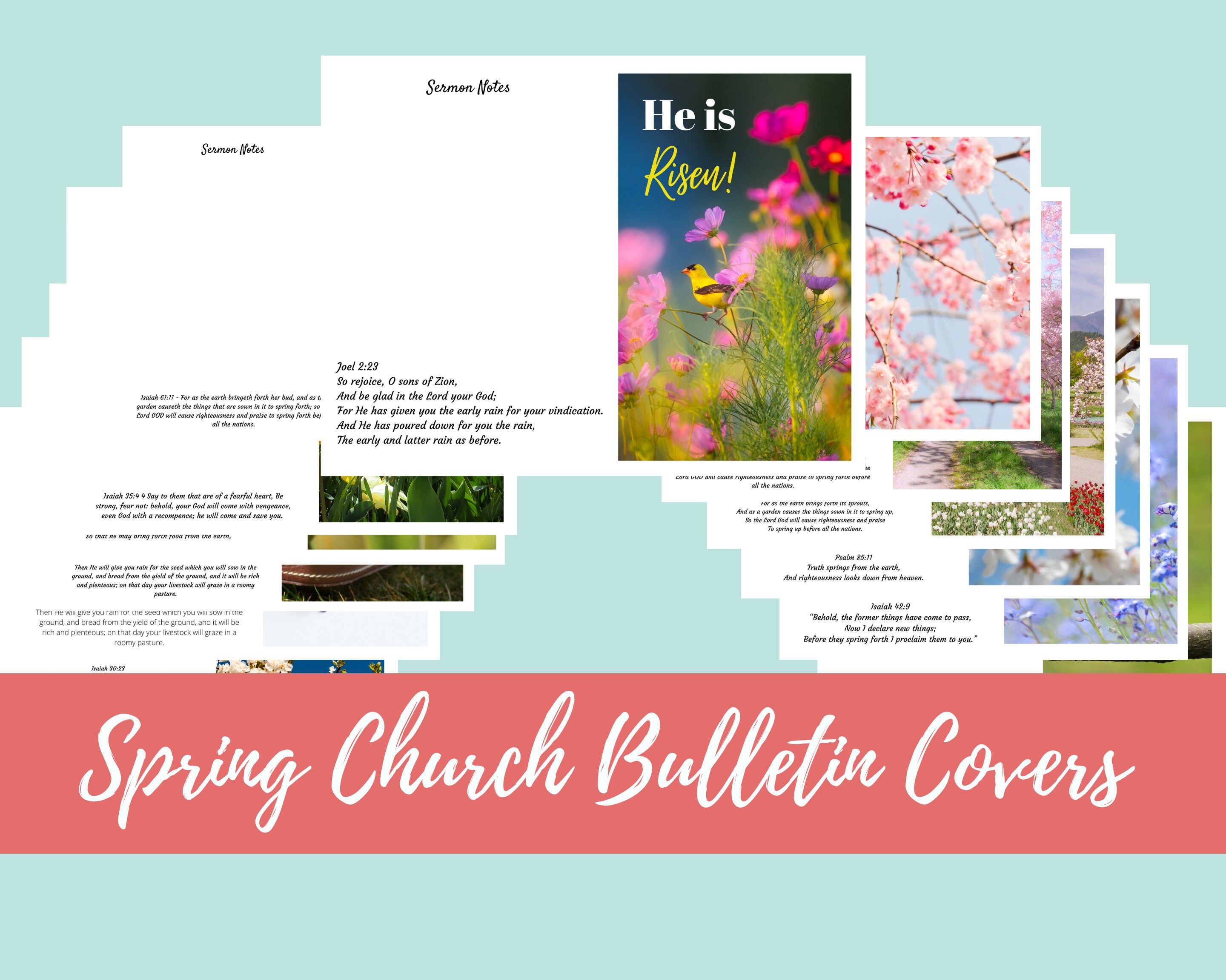 Church Bulletins Digital Spring Bulletin Covers Printable - Etsy